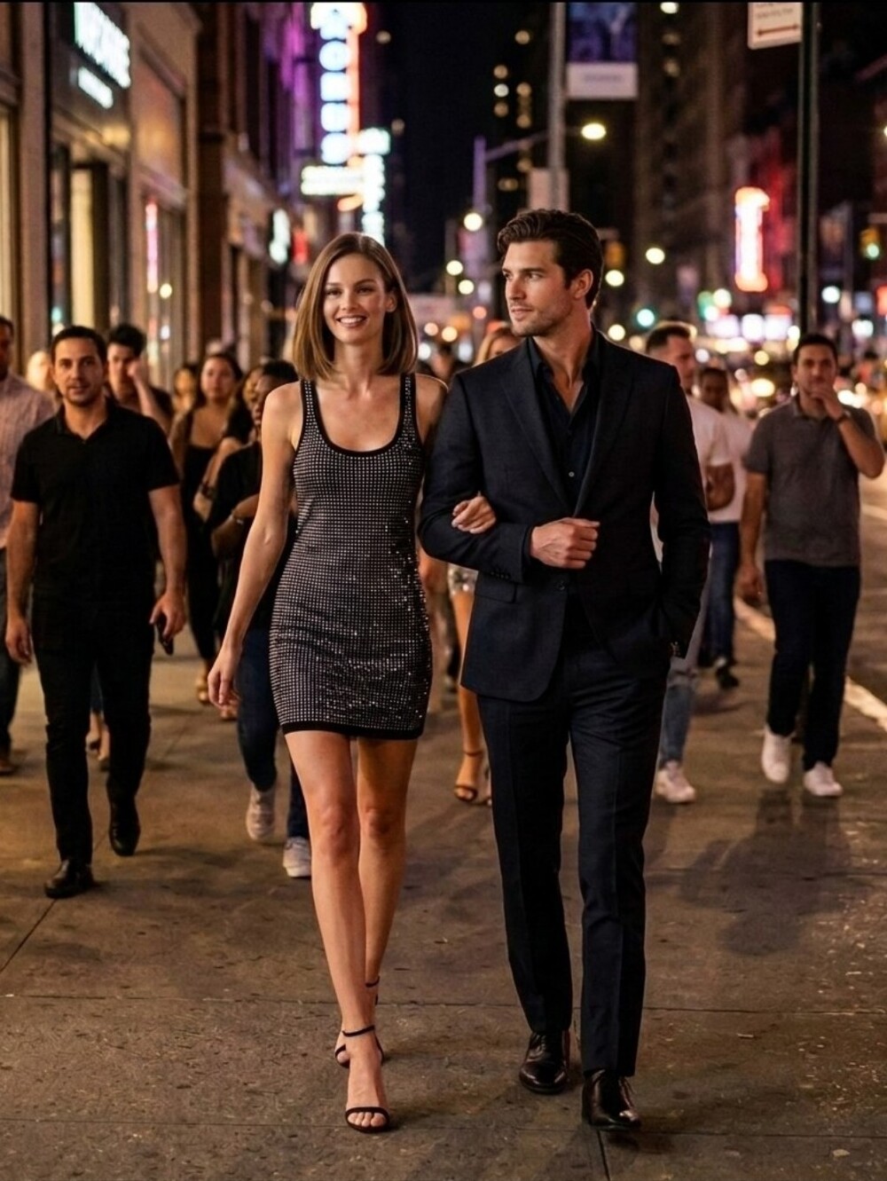 Jennifer Lopez Black Sparkle Mini Dress - Picture 2 of 14